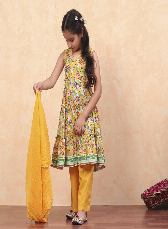 BIBA Kid's Cotton Salwar Suit Sets (KWMOMBASA5279EAW24ORANGE - Image 5