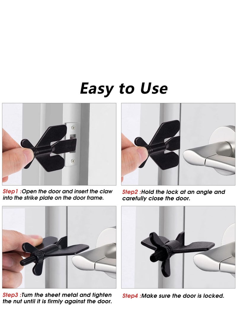 Generic Portable Door Lock, Home Security Door Locker Travel Lockdown Locks for Additional Safety and Privacy Security Devices for Traveling Hotel Home Apartment College(1 Pack)  - Image 4
