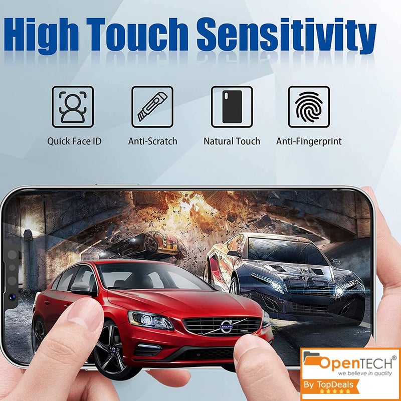OpenTech ® Military-Grade Premium Tempered Glass Screen Protector for iPhone 13/13 Pro / 14 / 16e with Edge to Edge Coverage - Case Friendly, Anti-scratch and Bubble free installation kit - Image 5