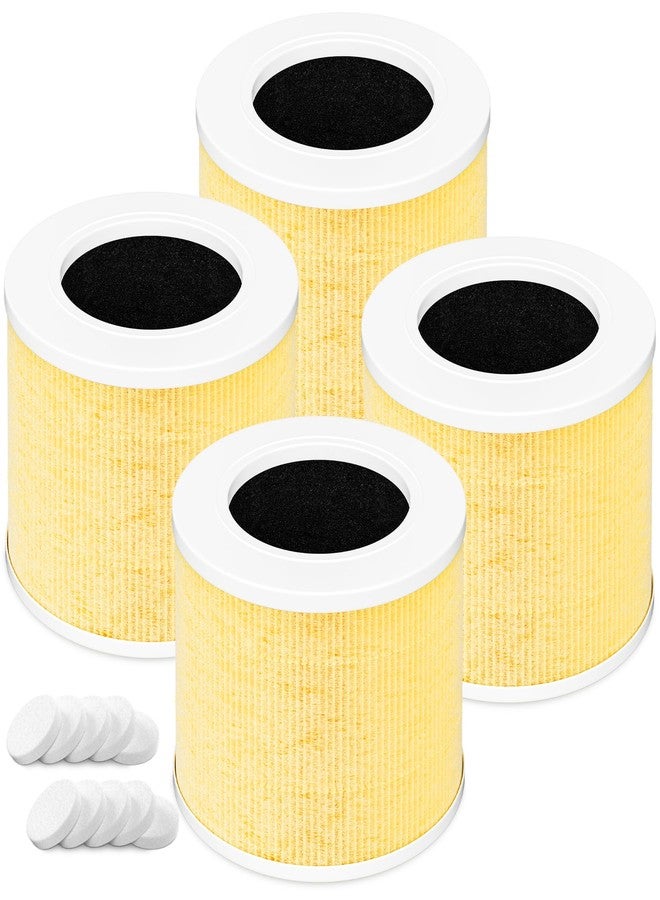 Funmit Core Mini Replacement Filter for LEVOIT Core Mini and Core Mini-P Air Purifier, 3-in-1 Filtration System and High-Efficiency Activated Carbon, Core Mini-RF, 4 Pack, Yellow - Image 1
