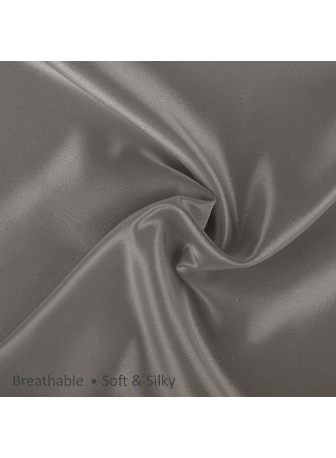 ShopBedding Luxury Satin Pillowcase for Hair – Standard Satin Pillowcase with Zipper, Silver (2 per Pack) – Blissford - Image 4