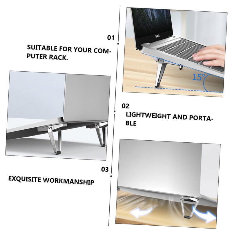 Adjustable Metal Laptop Stand Portable Cooling Bracket Noise Reduction Holder 2 Pack - Image 5