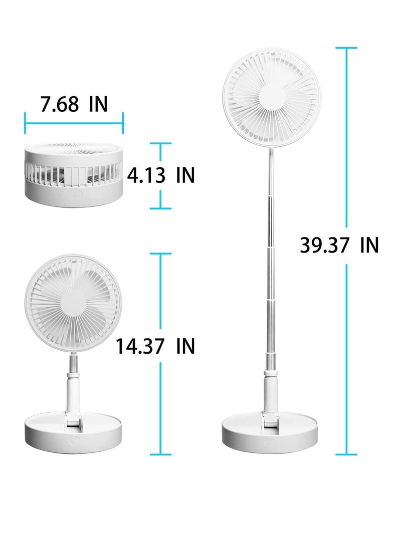 RATSAW Mini Desk Fan 7200mAh Battery Portable Foldable Rechargeable Table Fan Foldaway Floor Fan USB Cordless Standing Pedestal Fan  - Image 2
