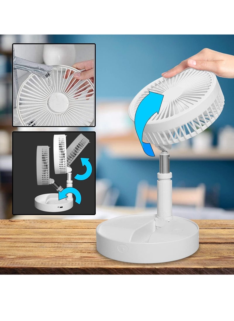 RATSAW Mini Desk Fan 7200mAh Battery Portable Foldable Rechargeable Table Fan Foldaway Floor Fan USB Cordless Standing Pedestal Fan  - Image 3