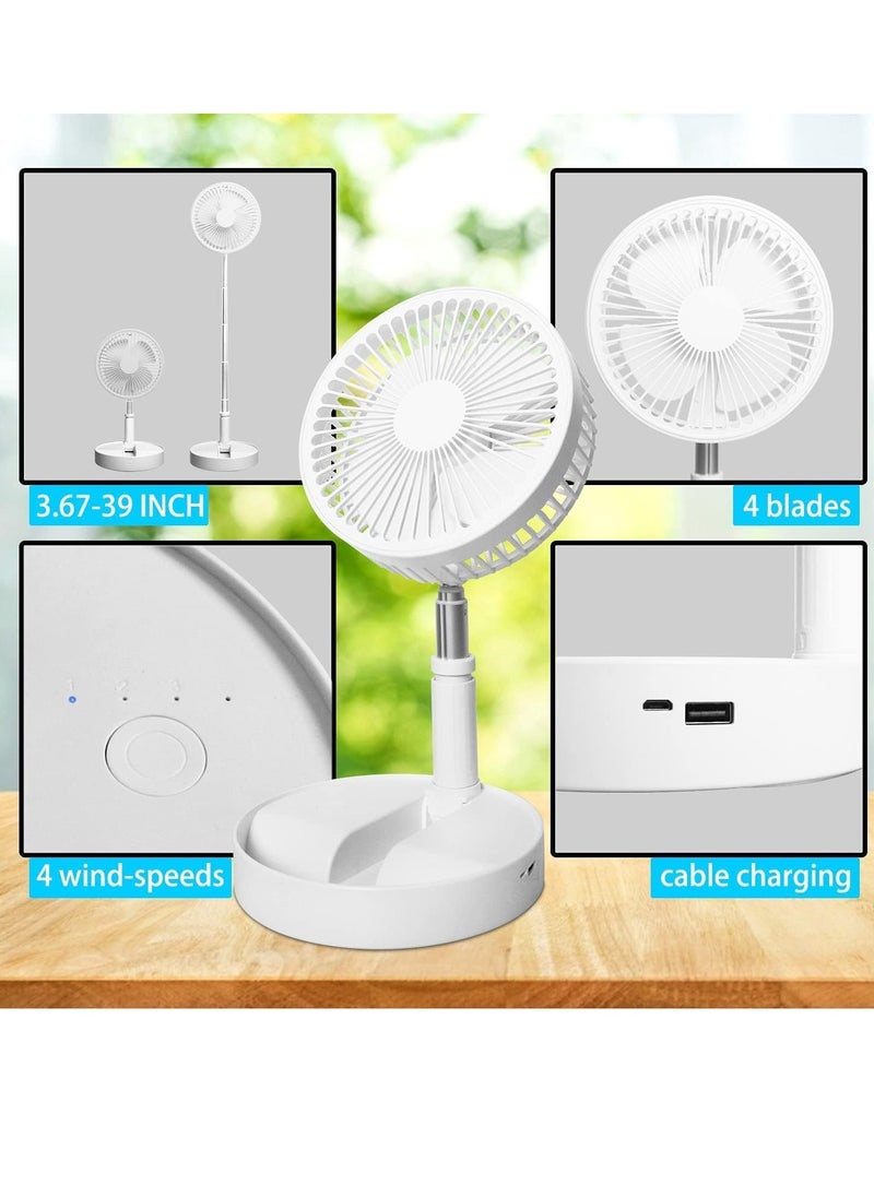 RATSAW Mini Desk Fan 7200mAh Battery Portable Foldable Rechargeable Table Fan Foldaway Floor Fan USB Cordless Standing Pedestal Fan  - Image 4