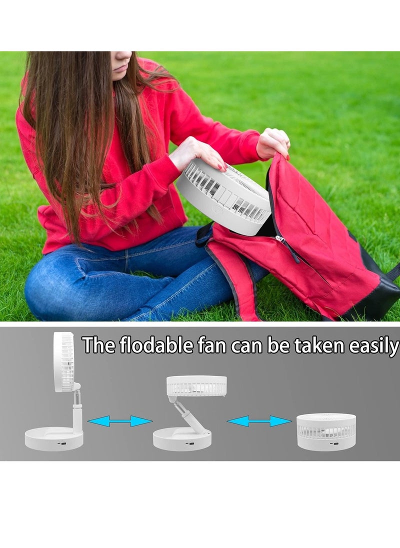 RATSAW Mini Desk Fan 7200mAh Battery Portable Foldable Rechargeable Table Fan Foldaway Floor Fan USB Cordless Standing Pedestal Fan  - Image 5