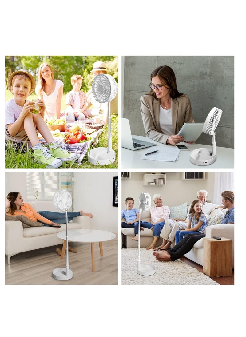 RATSAW - Mini Desk Fan 7200mAh Battery Portable Foldable Rechargeable Table Fan Foldaway Floor Fan USB Cordless Standing Pedestal Fan - Image 1