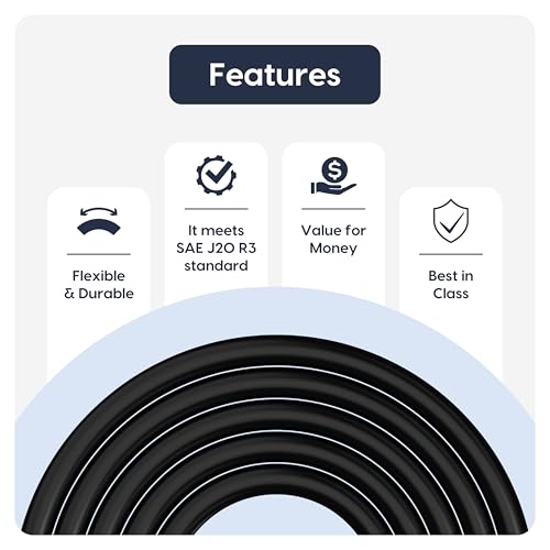 Endure 5324mm ID Silicone Vacuum Tubing Hose 10 FT High Performance 100PSI Engine Automotive Silicone Hose Line Engine Automotive Vacuum High Temperature Black - Image 5