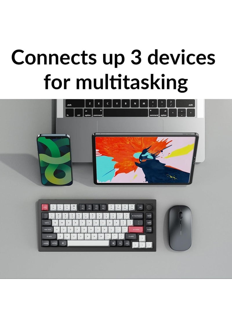 Keychron Q1 HE QMK Wireless Custom Mechanical Keyboard with Knob, 2.4 GHz/Bluetooth/Wired 75% Layout Hot-Swappable Programmable RGB Backlit Gateron Magnetic Switches