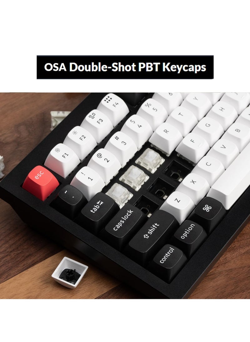 Keychron Q1 HE QMK Wireless Custom Mechanical Keyboard with Knob, 2.4 GHz/Bluetooth/Wired 75% Layout Hot-Swappable Programmable RGB Backlit Gateron Magnetic Switches