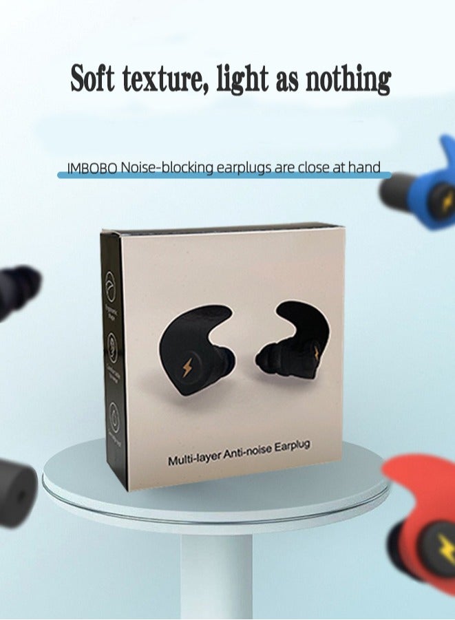 Naxifly Sleep earplugs, noise-canceling earplugs for children and adults, reusable earplugs with storage case. Ear protection, sleep earplugs, anti-snoring, 6 pairs (black). Suitable for work, travel, study, and concerts. - Image 5