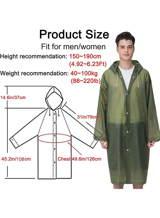 Generic 2-Piece Unisex Raincoat, Sport Outdoor Travel Waterproof Hooded EVA Drawstring Regular Size-Green  - Image 2