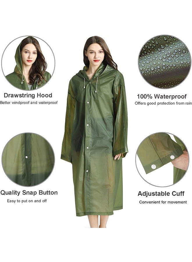 Generic 2-Piece Unisex Raincoat, Sport Outdoor Travel Waterproof Hooded EVA Drawstring Regular Size-Green  - Image 3