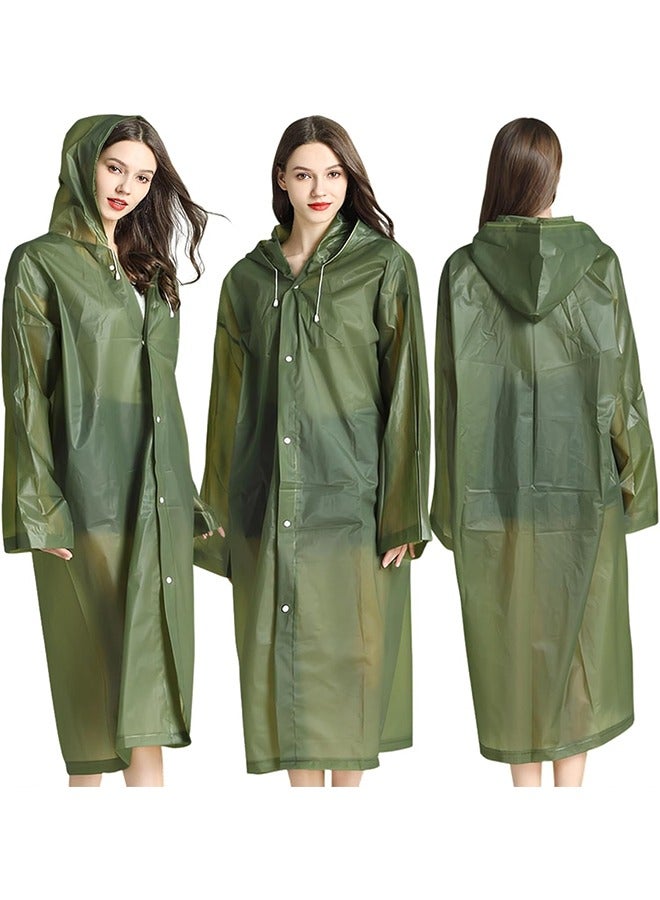 Generic 2-Piece Unisex Raincoat, Sport Outdoor Travel Waterproof Hooded EVA Drawstring Regular Size-Green  - Image 4