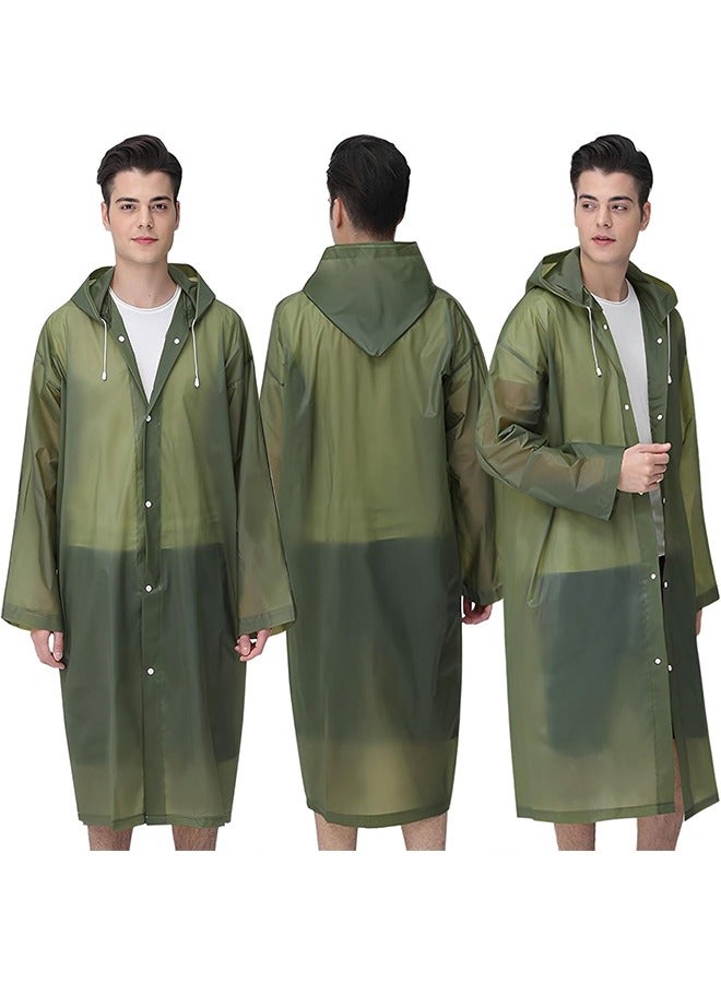 Generic 2-Piece Unisex Raincoat, Sport Outdoor Travel Waterproof Hooded EVA Drawstring Regular Size-Green  - Image 5