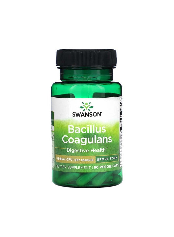 SWANSON Bacillus Coagulans, 6 Billion CFU, 60 Veggie Caps