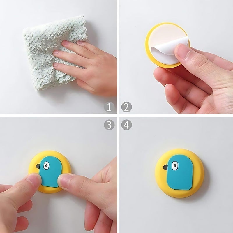 BENCI BENCI Door Handle Stopper Bumpers Cartoon Buffer Self Adhesive Design Protect Walls Furniture Protection Pad Reduce Noise Wide Application 4CM 2 Pc Lock - Image 4