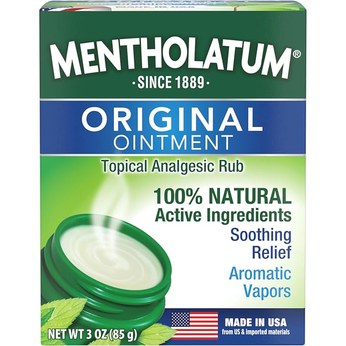 mentholatum Original Ointment, 3 Ounce (85g) 100% Natural Active Ingredients for Soothing Relief - Image 1
