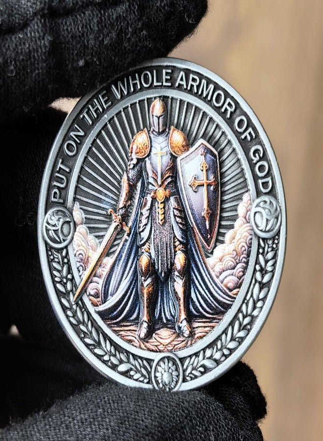 CYOUNG Armor of God Christian Challenge Coin Courage Token from Ephesians 6:11 - Perfect Faith Gift for Motivation & Collecting - Image 3