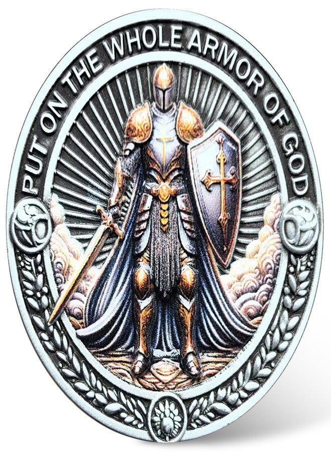 CYOUNG Armor of God Christian Challenge Coin Courage Token from Ephesians 6:11 - Perfect Faith Gift for Motivation & Collecting - Image 1