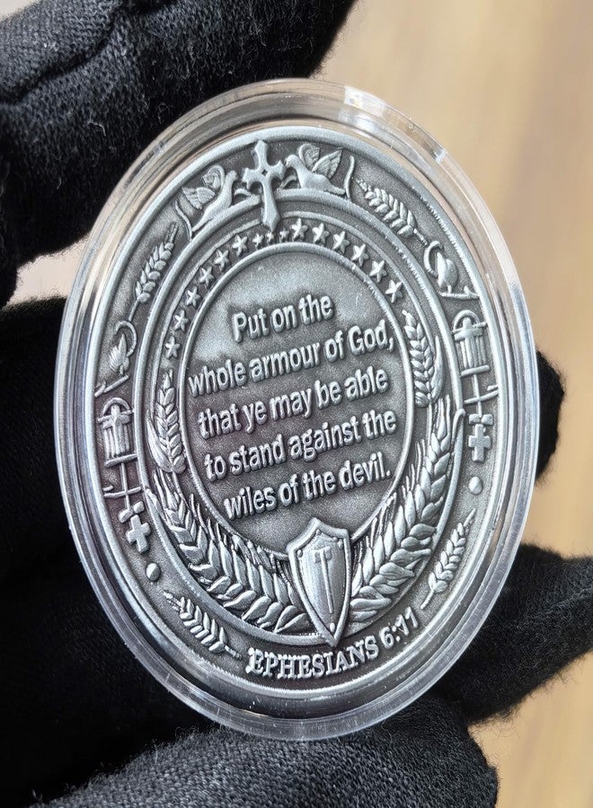CYOUNG Armor of God Christian Challenge Coin Courage Token from Ephesians 6:11 - Perfect Faith Gift for Motivation & Collecting - Image 2