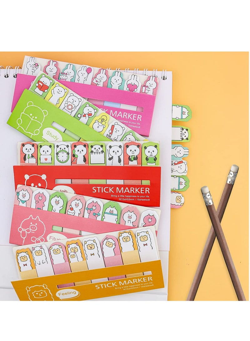 Barakah 5 Pack  Sticky Notes Cartoon Animal Bookmarks 5 Styles Post Self Sticky Notes for Office Home Kids Students Roommates Tab Gifts 600 Sheets - Image 4