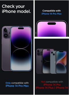 Spigen واقي شاشة Glastr Ez Fit من الزجاج المقوى لهاتف iPhone 14 Pro Max - مناسب للحافظة مع حماية المستشعر [عبوتان]  - Image 2