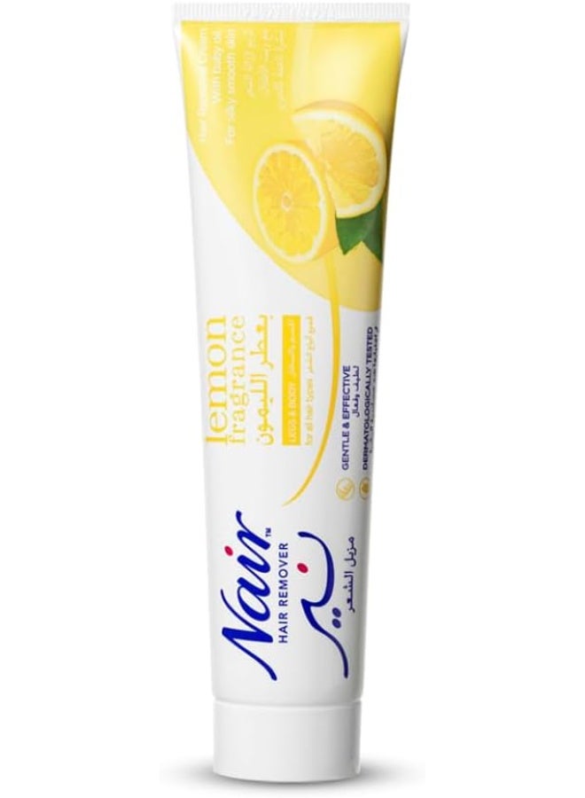 Nair Hair Remover Cream Tube 110g | Lemon Fragrance Hair Removal Cream | Fast & Easy Body Hair Removal | Smooth Skin for Legs, Arms & Body