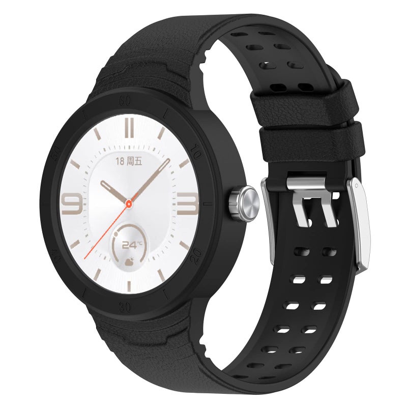 Disscool Replacement Silicone Strap + Case Compatible with Huawei Watch GT Cyber 20mm, Adjustable Soft Cover Strap - Image 2