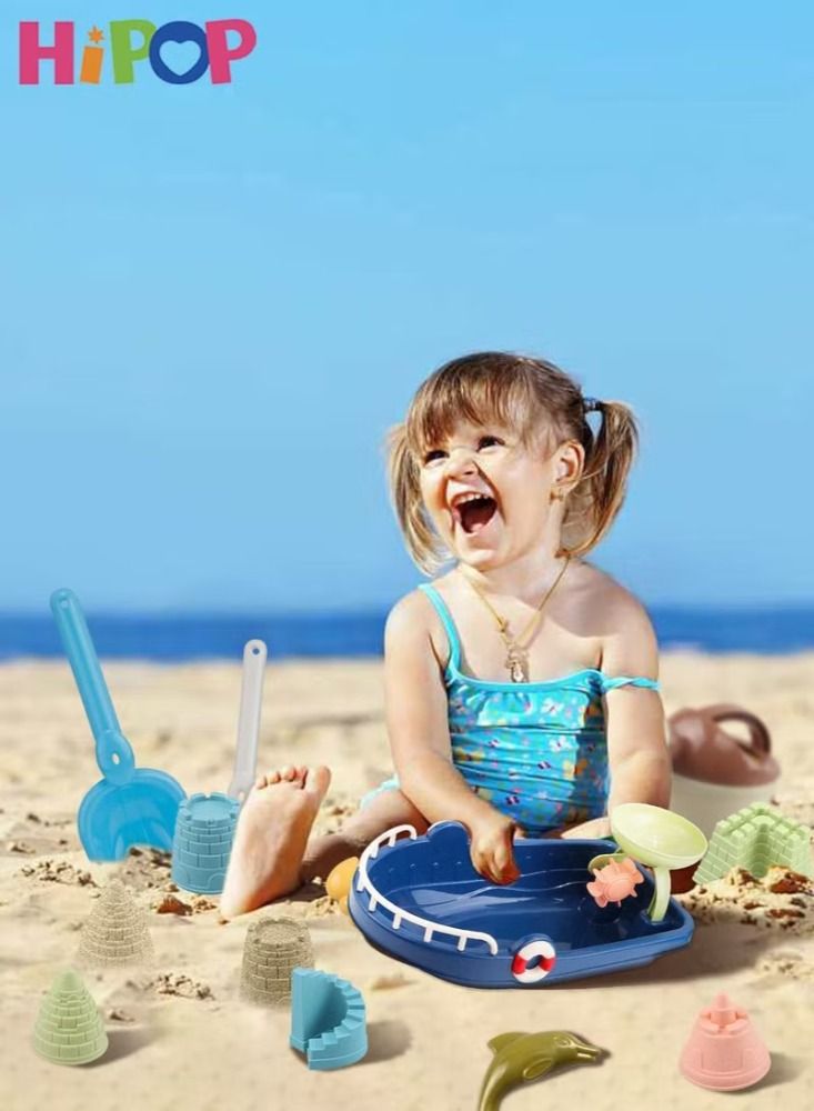 Dream Zone Beach Sand Toy,With Mesh Bag,Dinosaur Model Toys,Large Beach Boat,Castle Model Toys,Shovels, Rakes,Outdoor Sand Toys Tool Kit For Kids,Toddlers,Boys And Girls (15 PCS) - Image 3