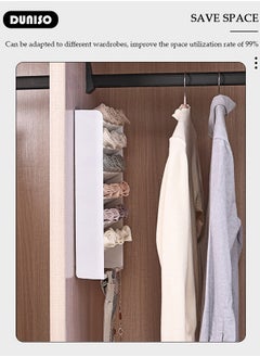 DUNISO Underwear Storage Boxes, Wall Mounted Socks and Bras Organizer with 2 Hooks, Multiple Cell Plastic Underwear Organizer, for Closet and Wardrobe, Hanging Closet Organizer for Underwear Bra Socks, Ties  - Image 3