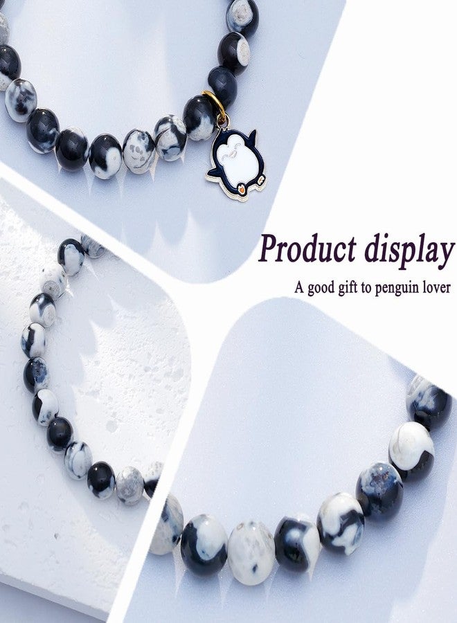 LIUANAN Penguin Charm Bracelet for Women Cute Animal Agate Jewelry Penguins Gifts for Her Mom Grandma Daughter Niece Birthday Celebration (Penguin) - Image 4