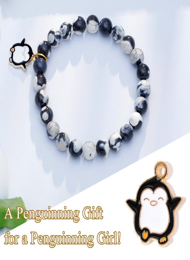 LIUANAN Penguin Charm Bracelet for Women Cute Animal Agate Jewelry Penguins Gifts for Her Mom Grandma Daughter Niece Birthday Celebration (Penguin) - Image 3