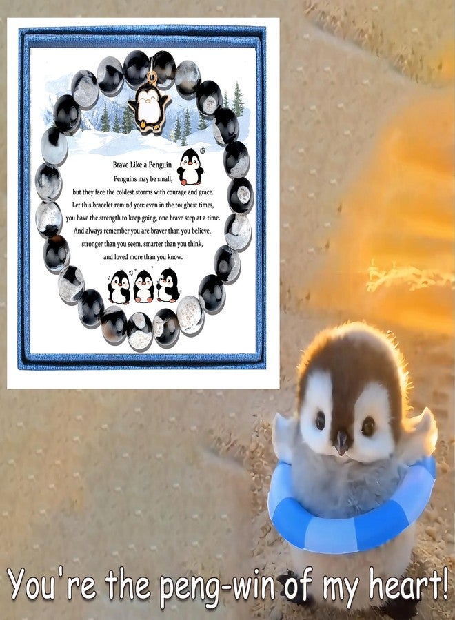 LIUANAN Penguin Charm Bracelet for Women Cute Animal Agate Jewelry Penguins Gifts for Her Mom Grandma Daughter Niece Birthday Celebration (Penguin) - Image 5