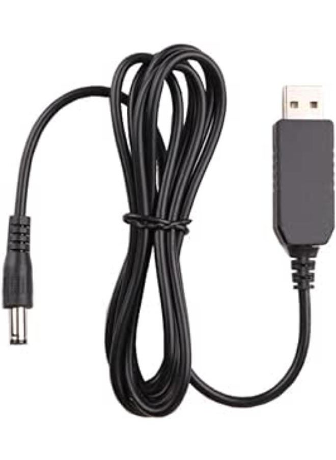 Generic USB DC 5V to 12V Router Cable Step Up Power Cable Power Supply USB Cable with DC Jack 5.5 x 2.1mm for Fan Led Light Router Speakers(1M) 