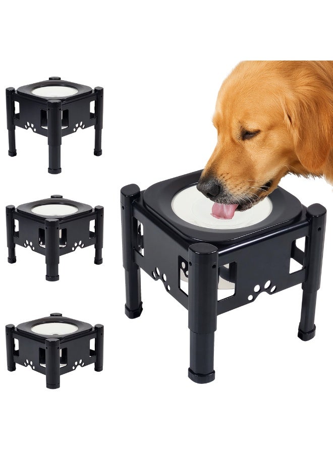 أن ان سي بيتس حامل وعاء مرتفع للكلاب لجميع السلالات ذات الأحجام المختلفة، حامل وعاء ماء للكلاب بارتفاع قابل للتعديل مع قرص عائم، وعاء من الفولاذ المقاوم للصدأ، وقاعدة مضادة للانزلاق، 24 سم (أسود) - Image 1
