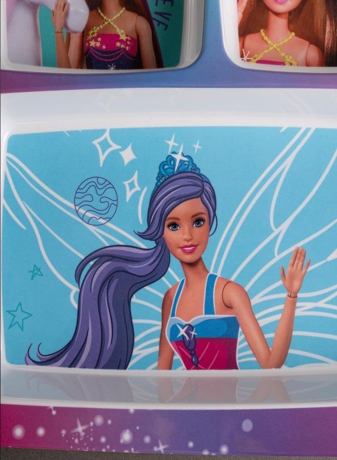 Superware Barbie 5 Section Melamine Plate for Kids Angle Design T6540 - Image 1
