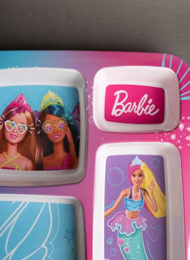 Superware Barbie 5 Section Melamine Plate for Kids Angle Design T6540 - Image 2