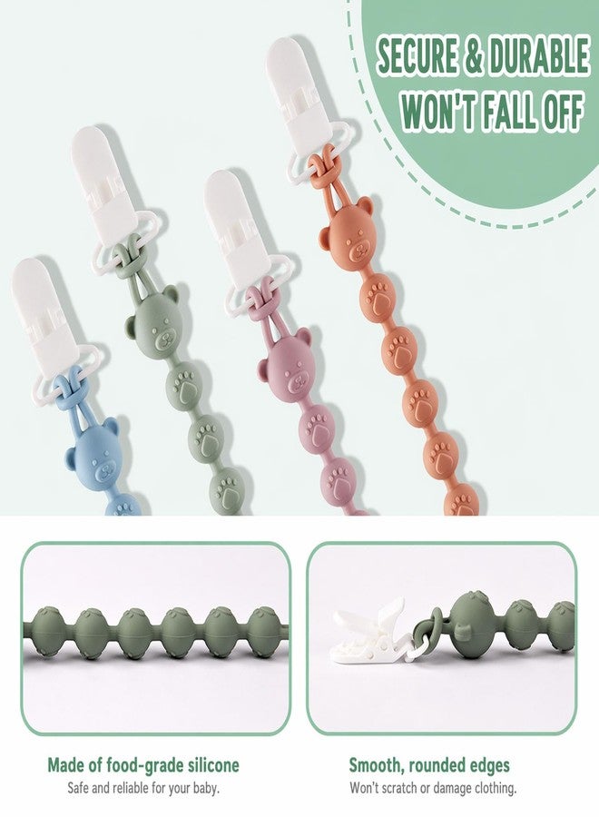 Ahamo Baby Pacifier Clip, 2-Pack Silicone Pacifier Holder with One Piece Design for Baby Boy and Girl, Soft Flexible Paci Binky Clips, Practical, and a Must-Have for Outings - Image 3