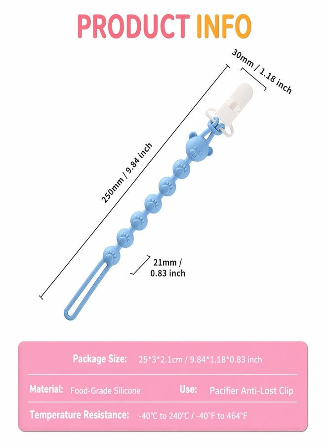 Ahamo Baby Pacifier Clip, 2-Pack Silicone Pacifier Holder with One Piece Design for Baby Boy and Girl, Soft Flexible Paci Binky Clips, Practical, and a Must-Have for Outings - Image 4