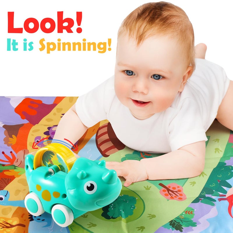 ALASOU 9 PCS Dinosaur Fantastic Creatures Toys with Playmat/Storage Bag|Baby Car Toys for 1 Year Old Boy|1st Birthday Gifts for Toddler Age 1-2|1 Year Old Boy Birthday Gift for Infant 12 18 Months - Image 2