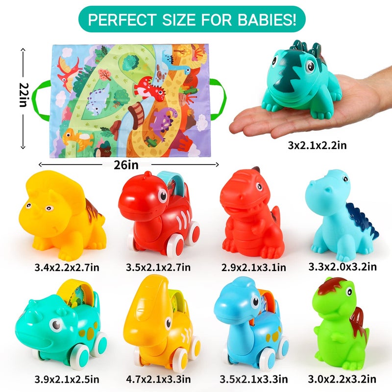 ALASOU 9 PCS Dinosaur Fantastic Creatures Toys with Playmat/Storage Bag|Baby Car Toys for 1 Year Old Boy|1st Birthday Gifts for Toddler Age 1-2|1 Year Old Boy Birthday Gift for Infant 12 18 Months - Image 4
