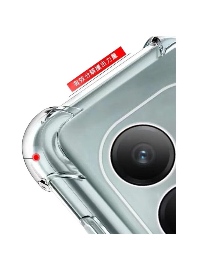 MAIKUQI حافظة هاتف مايكوكوي المتوافقة مع فيفو إيكو Z9/Z9Turbo/Z9Turbo+ العالمية، مضادة للصدمات مع أربعة زوايا، حماية كاملة مع وسادة هوائية، غلاف شفاف ناعم TPU - أبيض شفاف - Image 3