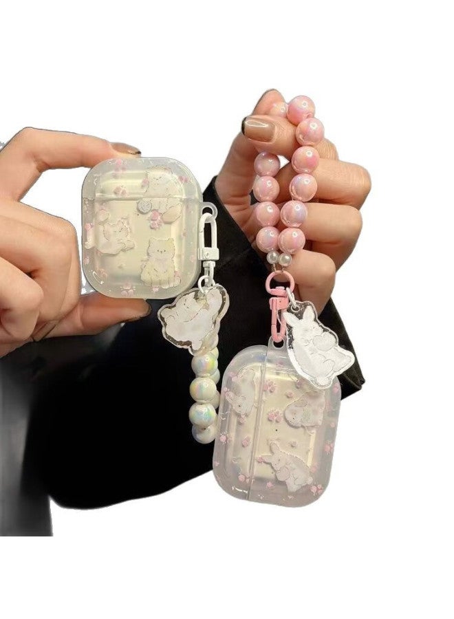 Beiyipin Cute Cartoon Rabbit Cat Apple Earphone Case Compatible With Airpods 1/2 Protective Cover For Airpods - Image 3
