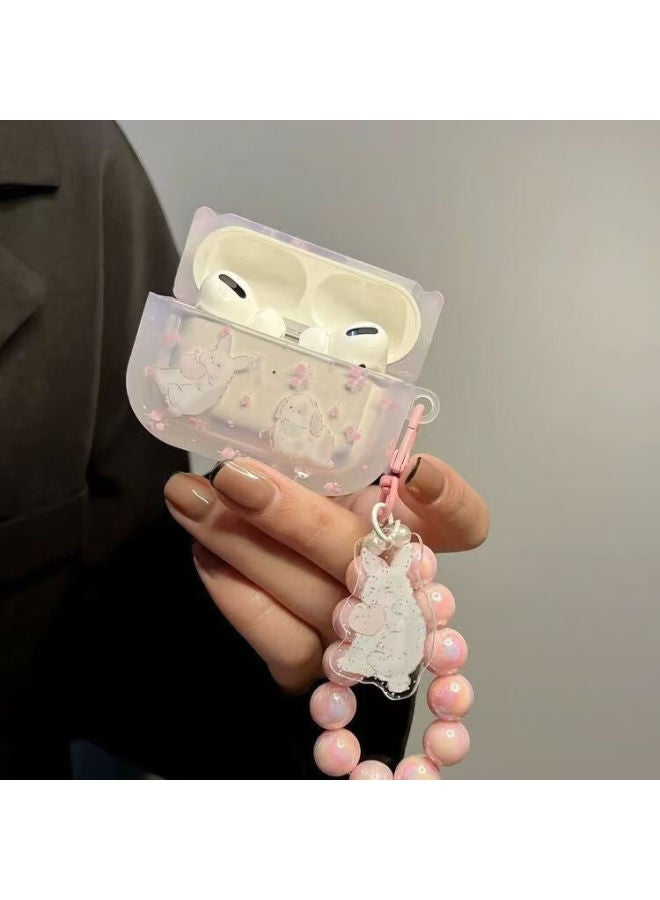 Beiyipin Cute Cartoon Rabbit Cat Apple Earphone Case Compatible With Airpods 1/2 Protective Cover For Airpods - Image 2