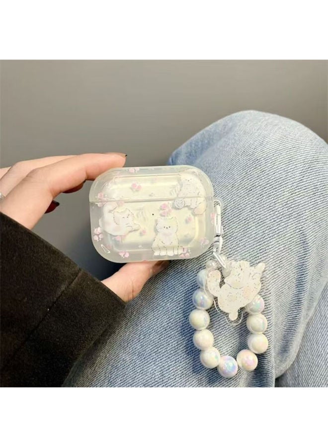 Beiyipin Cute Cartoon Rabbit Cat Apple Earphone Case Compatible With Airpods 1/2 Protective Cover For Airpods - Image 1