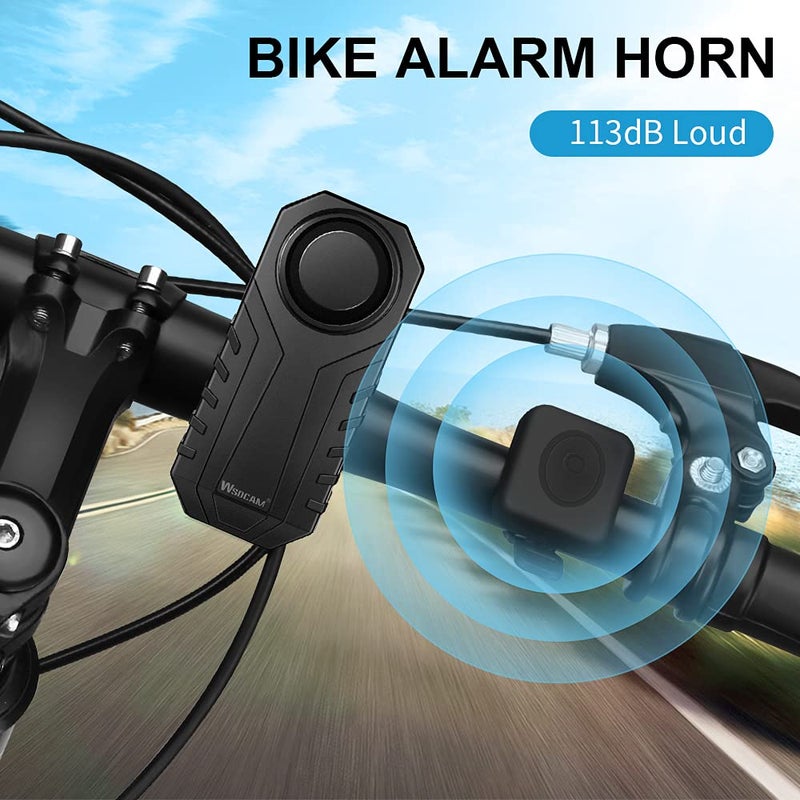 WSDCAM Bike Alarm Horn with Remote Loud 113dB, Waterproof Wireless Antitheft Vibration Bicycle Alarm with Bike Horn for Adults Mountain Bike Road Bicycle Scooter - Image 2