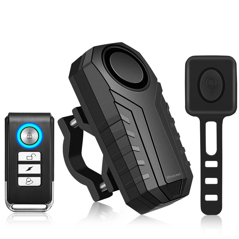 WSDCAM Bike Alarm Horn with Remote Loud 113dB, Waterproof Wireless Antitheft Vibration Bicycle Alarm with Bike Horn for Adults Mountain Bike Road Bicycle Scooter - Image 1