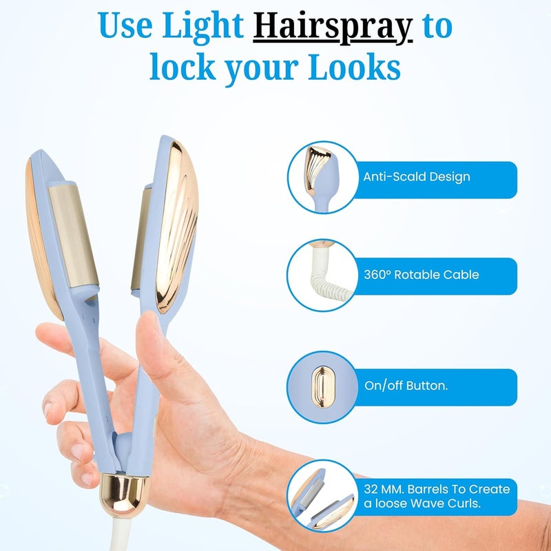JAYTOP Hair Curler Machine | Automatic Hair Curler For Women with 3 Temperature Settings | Easy Wavy & Curly Hairstyles | Beach Waves Curling Iron | Anti-Scald Design, Quick Curls in 10-15 Min, Tangle-Free, Ceramic Coating, 360° Swivel Cord (Purple) - Image 5