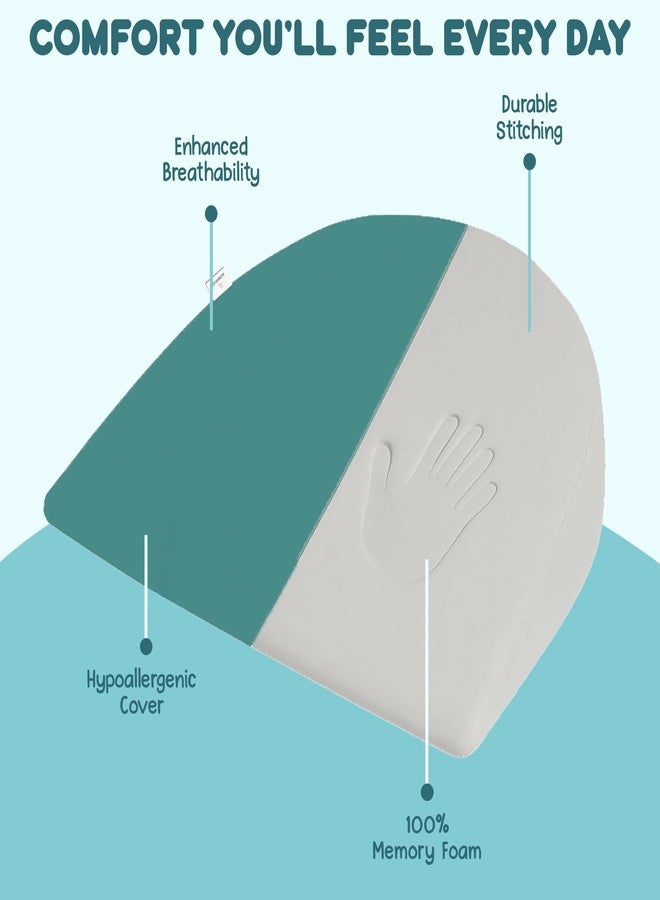 ADMIRAE Half Moon Shape Pregnancy Pillow for Sleeping, Maternity Support, Nursing | Multipurpose Pillow for Back, HIPS, Legs, Belly Support with Removable Washable Velvet Cover, Peacock Green - Image 2